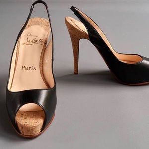 Christian Louboutin Black Slingback Heels
